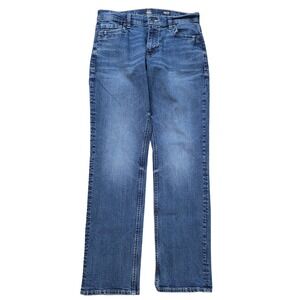Reclaim Mens 30x32 Regular Straight Jeans Blue Stretch Denim Contrast Stitch